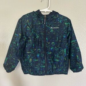 Columbia Kids' Navy and Lime Raincoat